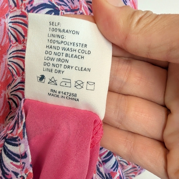 NWT Simply‎ Southern Pink Multicolor Shell Print Long Sleeve Dress Size L - Picture 5 of 7